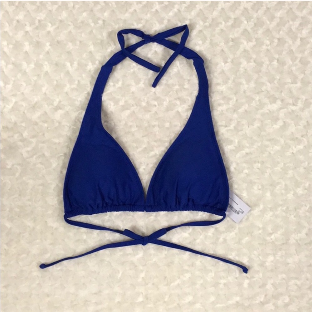 New Large Blue Bikini Top Swim Triangle Top Tie in Back